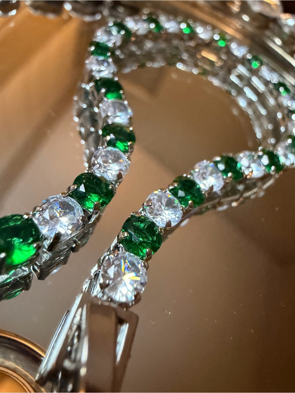💚Elegant Green Crystal Tennis Bracelet